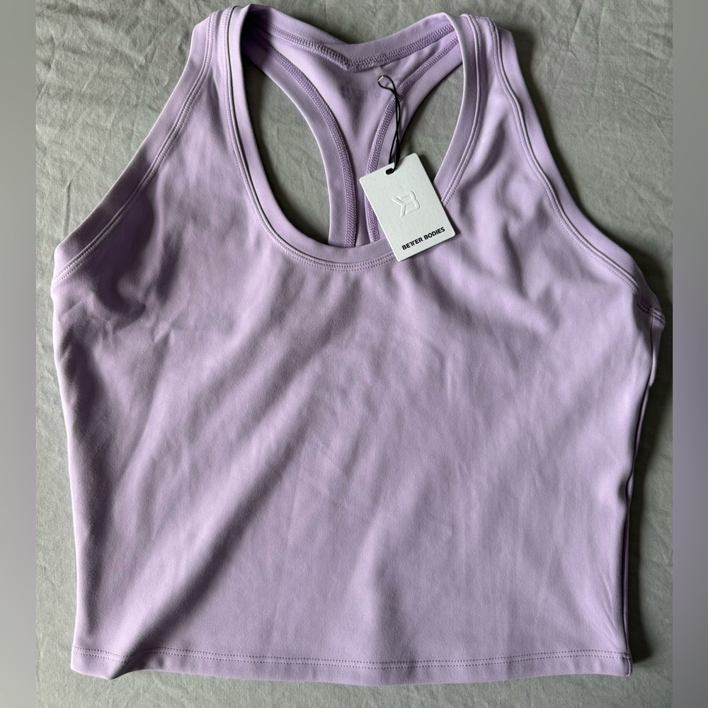 BETTER BODIES CORE CROP T-BACK COOL PURPLE SIZE LARGE
